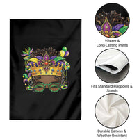 Mardi Gras Queen Garden Flag Messy Pun Carnival Party
