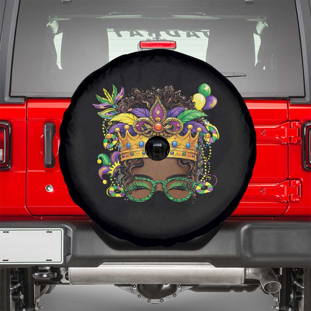 Mardi Gras Queen Spare Tire Cover Messy Pun Carnival Party