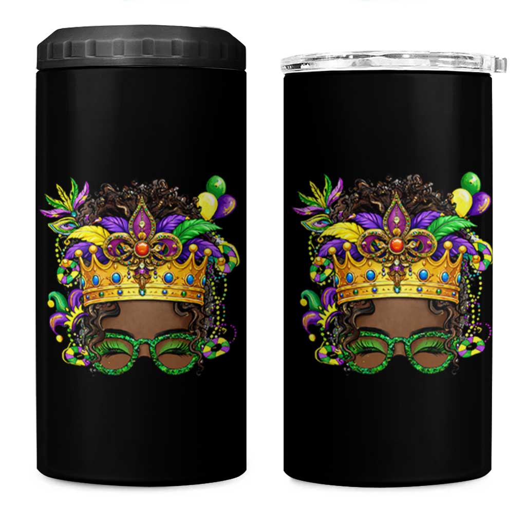 Mardi Gras Queen 4 in 1 Can Cooler Tumbler Messy Pun Carnival Party