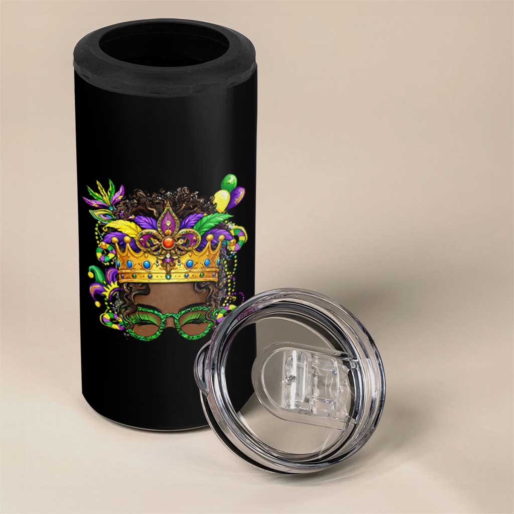 Mardi Gras Queen 4 in 1 Can Cooler Tumbler Messy Pun Carnival Party