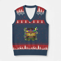 Mardi Gras Queen V-Neck Knit Sweater Vest Messy Pun Carnival Party