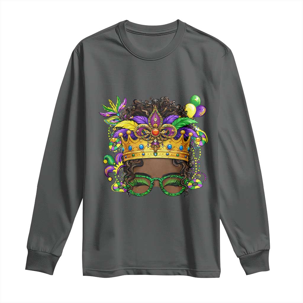 Mardi Gras Queen Long Sleeve Shirt Messy Pun Carnival Party