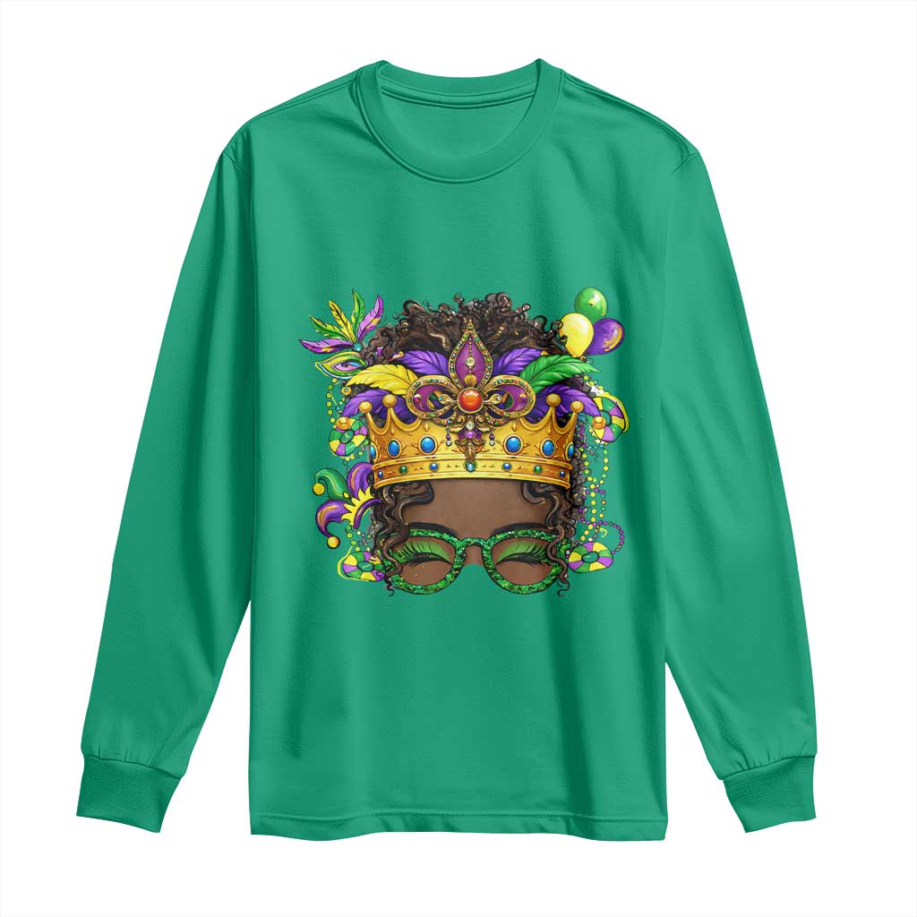 Mardi Gras Queen Long Sleeve Shirt Messy Pun Carnival Party