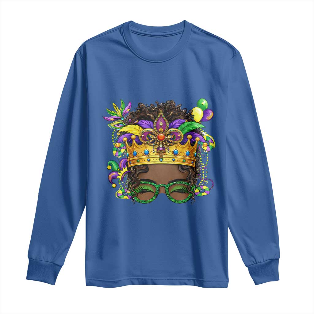 Mardi Gras Queen Long Sleeve Shirt Messy Pun Carnival Party