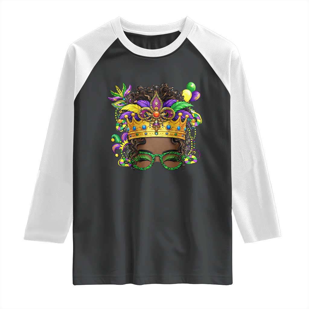 Mardi Gras Queen Raglan Shirt Messy Pun Carnival Party