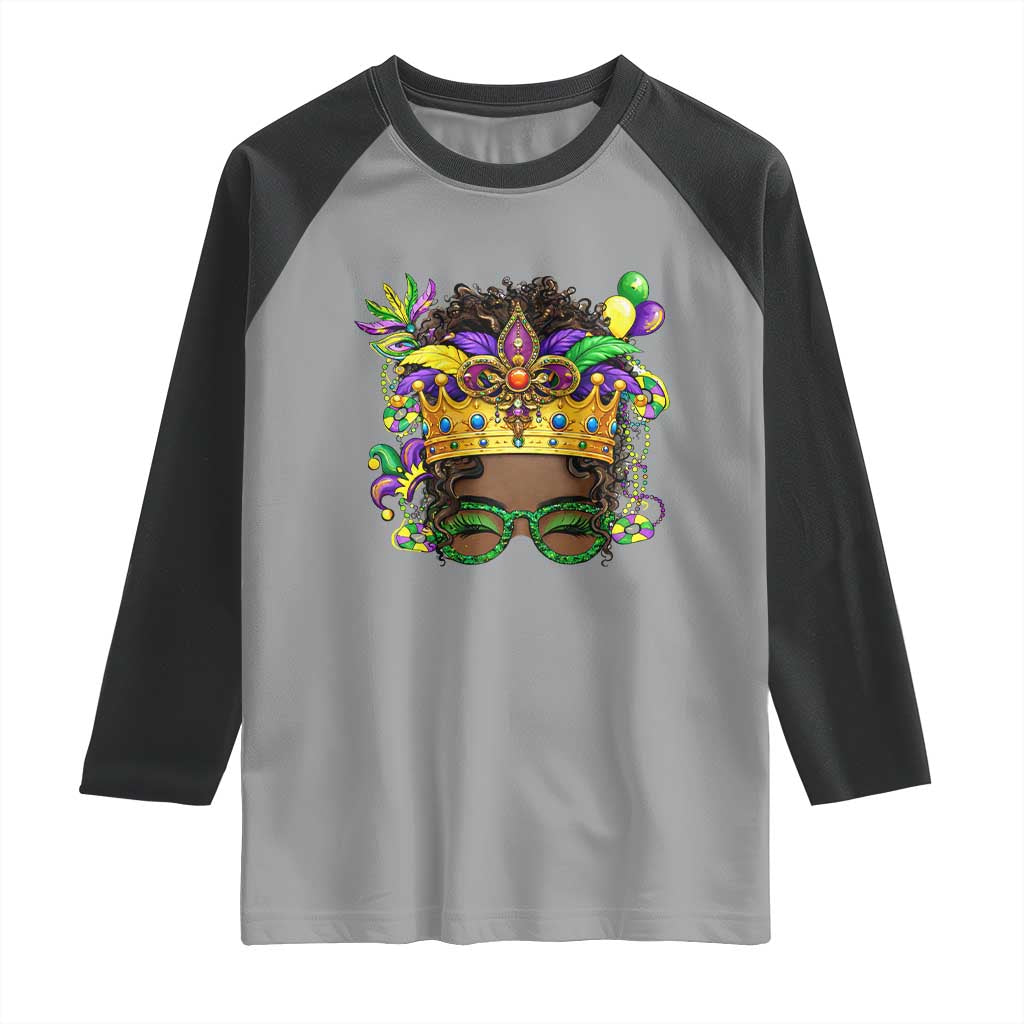 Mardi Gras Queen Raglan Shirt Messy Pun Carnival Party