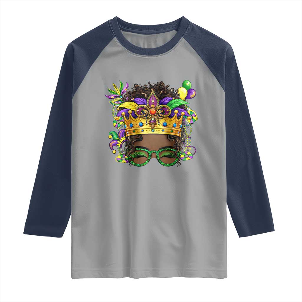 Mardi Gras Queen Raglan Shirt Messy Pun Carnival Party