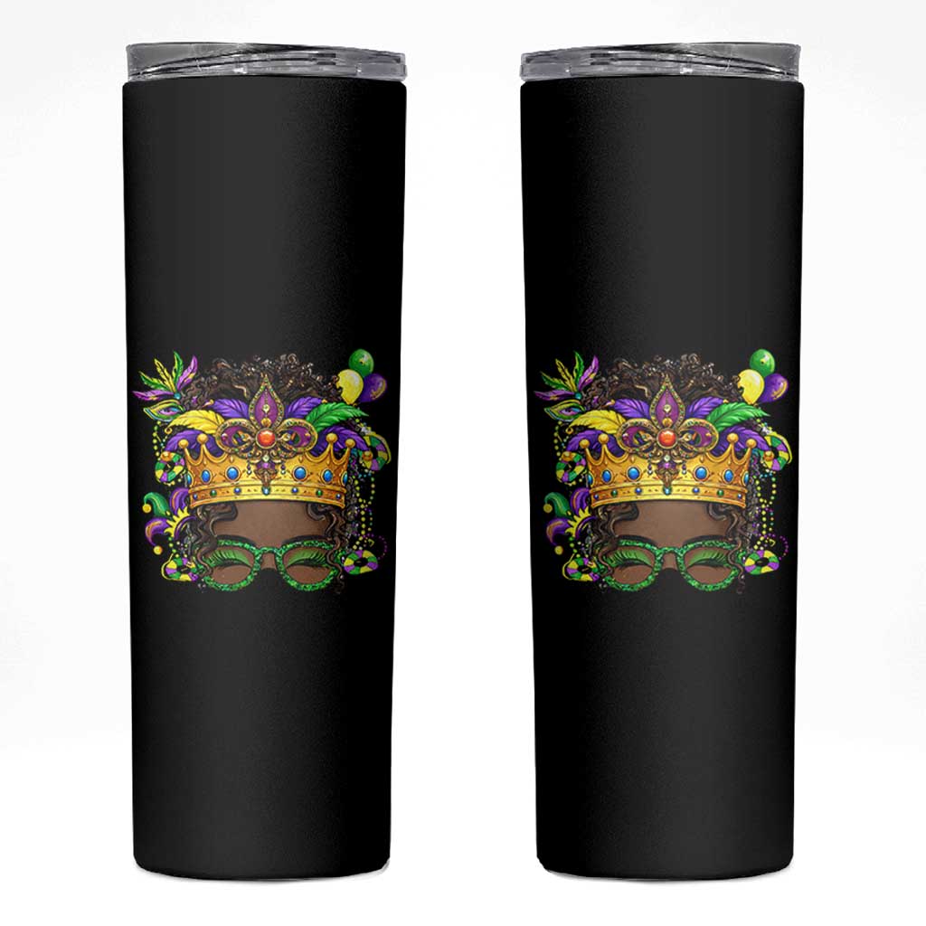 Mardi Gras Queen Skinny Tumbler Messy Pun Carnival Party