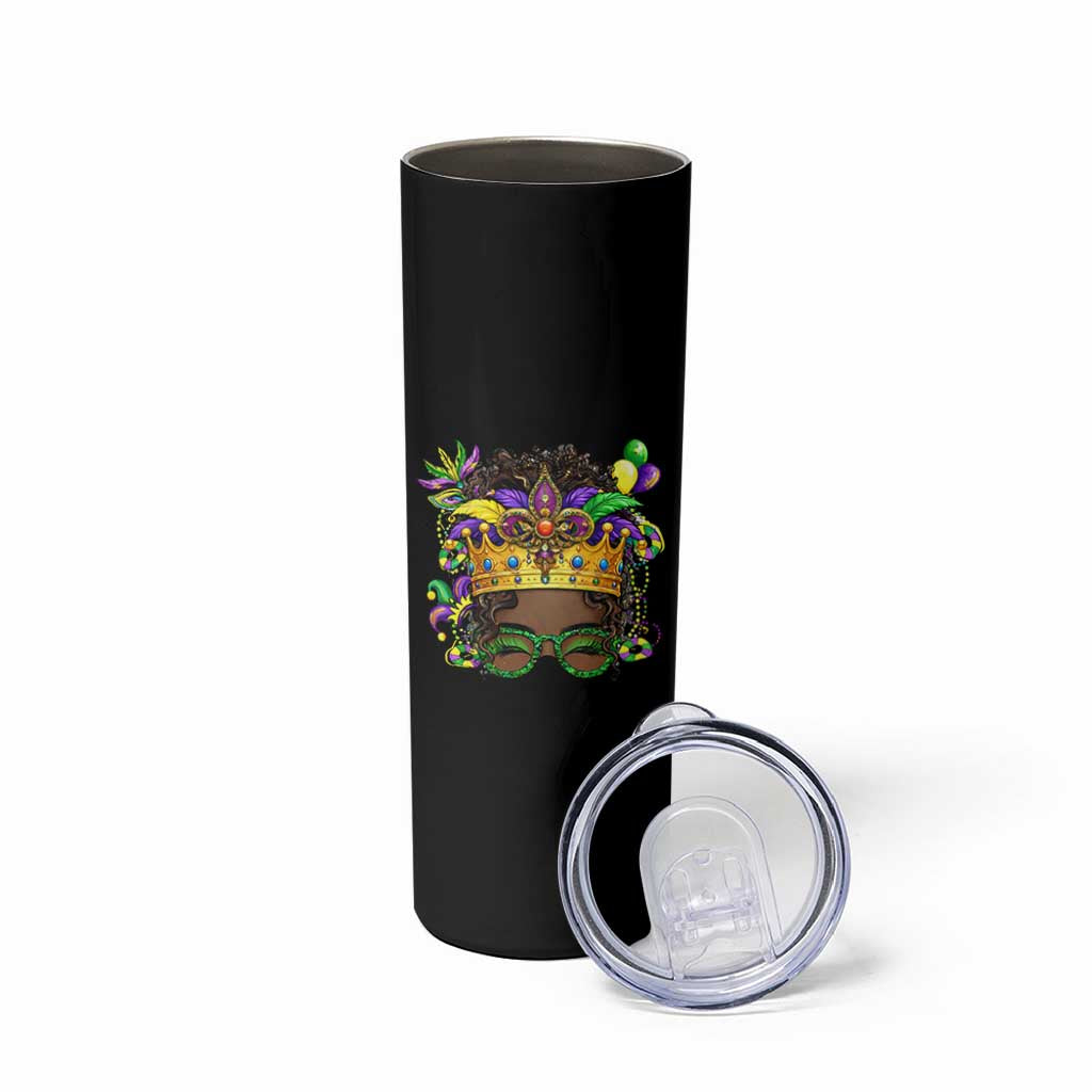 Mardi Gras Queen Skinny Tumbler Messy Pun Carnival Party