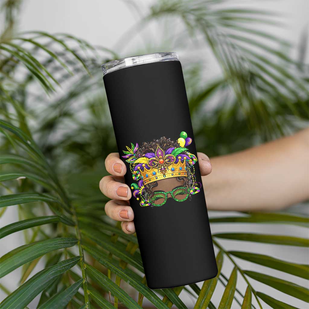 Mardi Gras Queen Skinny Tumbler Messy Pun Carnival Party