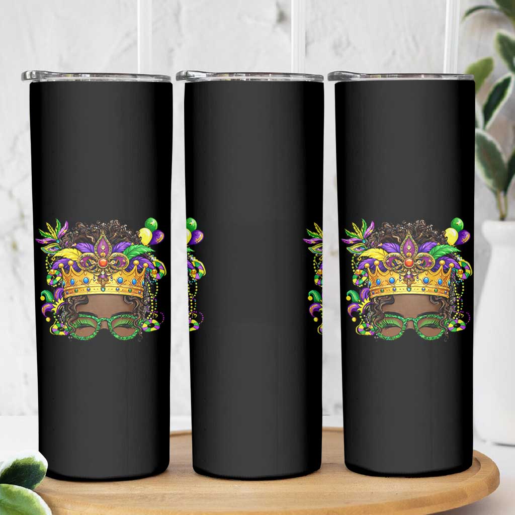 Mardi Gras Queen Skinny Tumbler Messy Pun Carnival Party