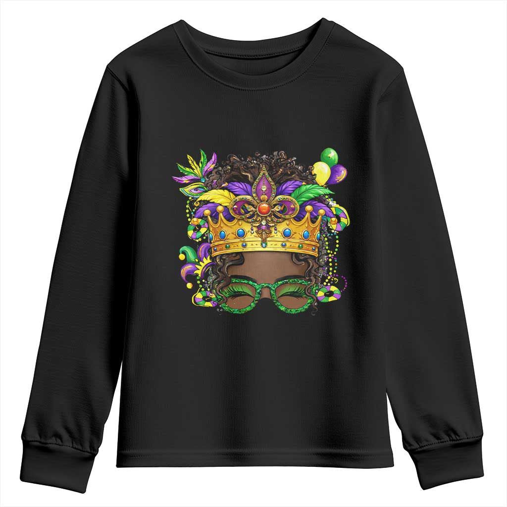 Mardi Gras Queen Youth Sweatshirt Messy Pun Carnival Party