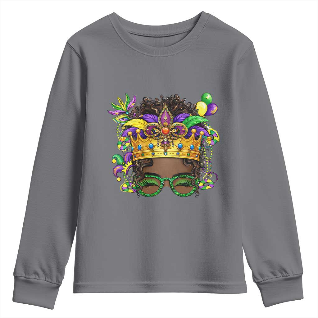 Mardi Gras Queen Youth Sweatshirt Messy Pun Carnival Party