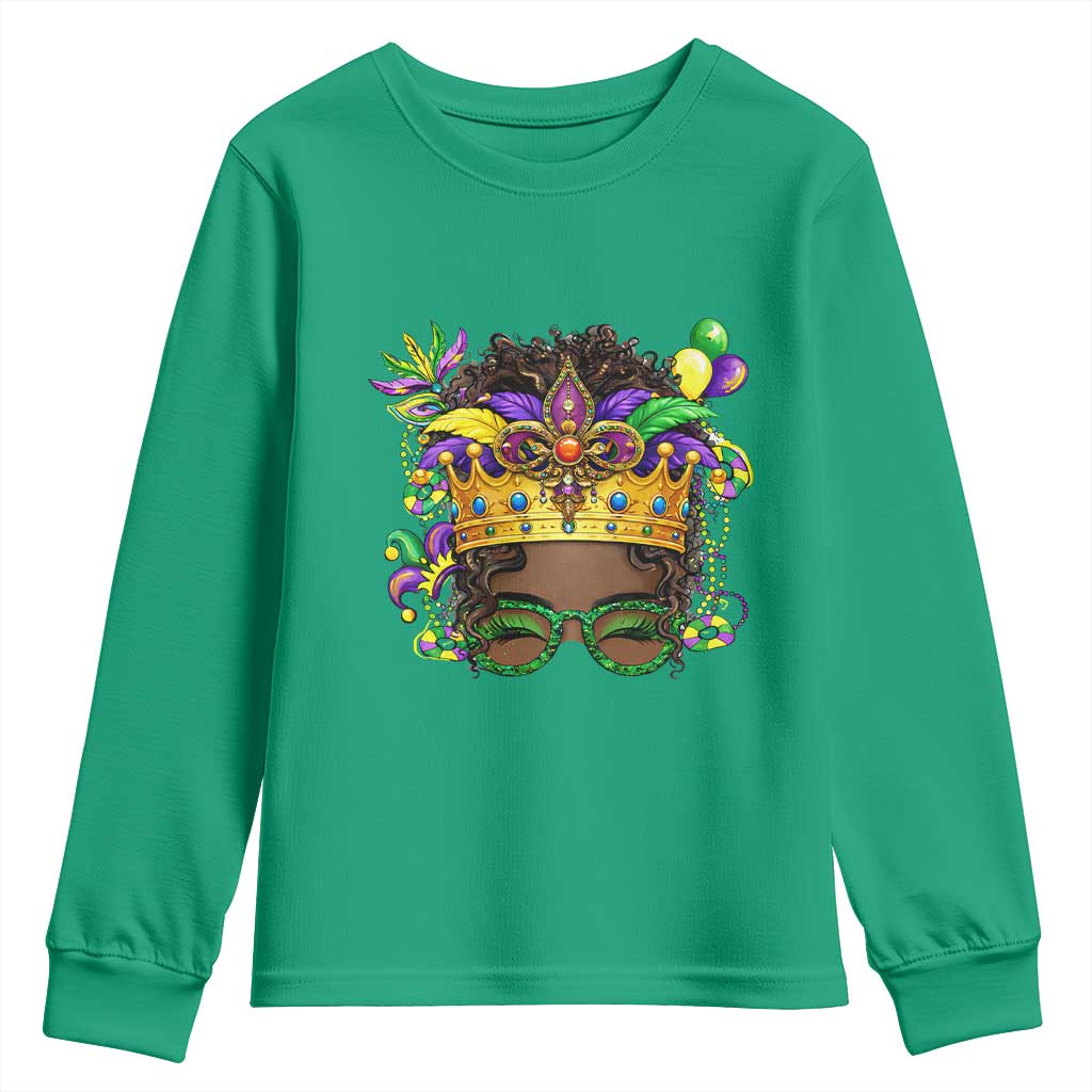 Mardi Gras Queen Youth Sweatshirt Messy Pun Carnival Party