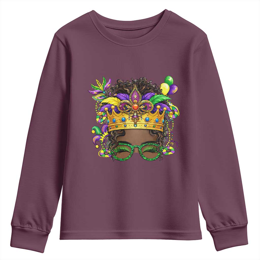 Mardi Gras Queen Youth Sweatshirt Messy Pun Carnival Party