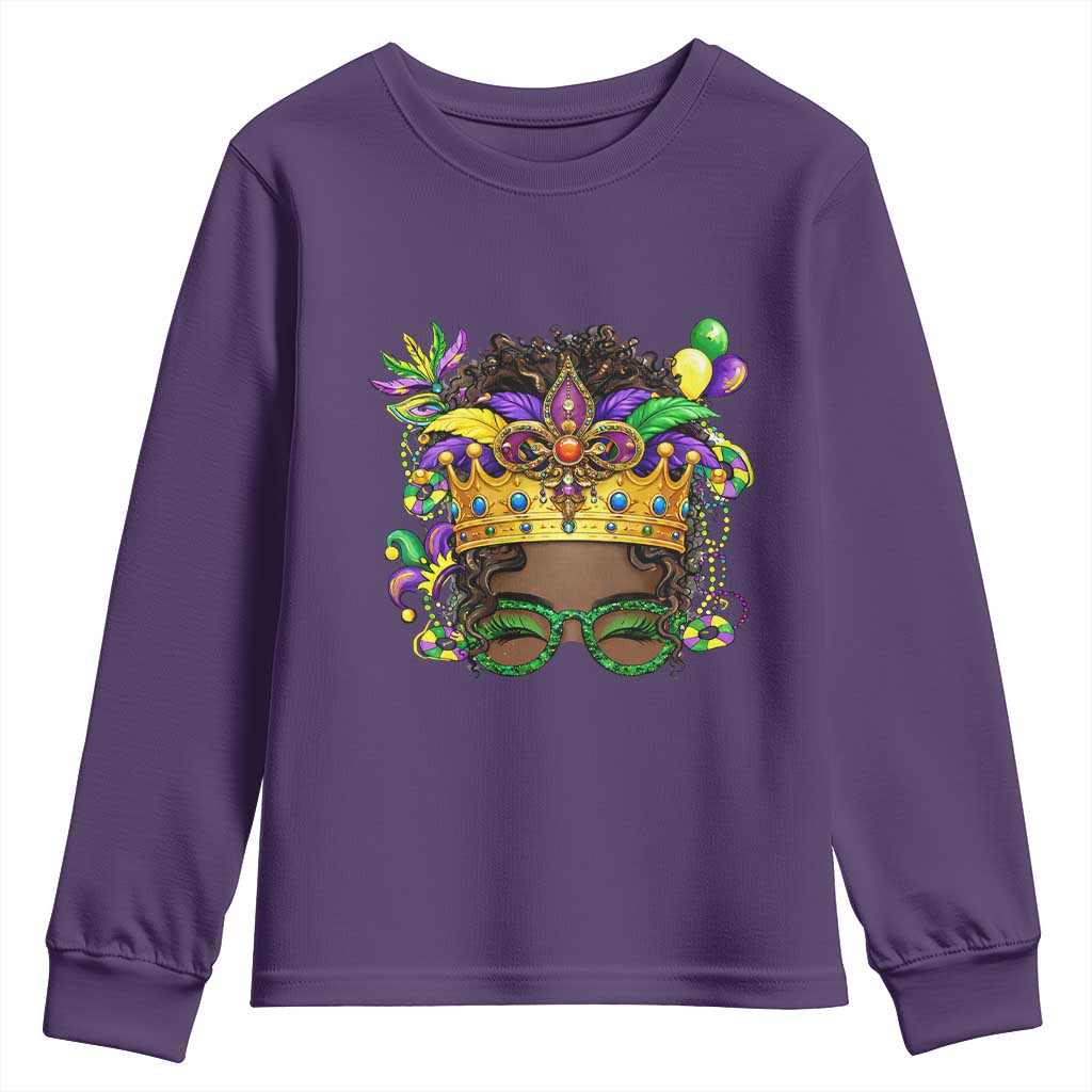 Mardi Gras Queen Youth Sweatshirt Messy Pun Carnival Party