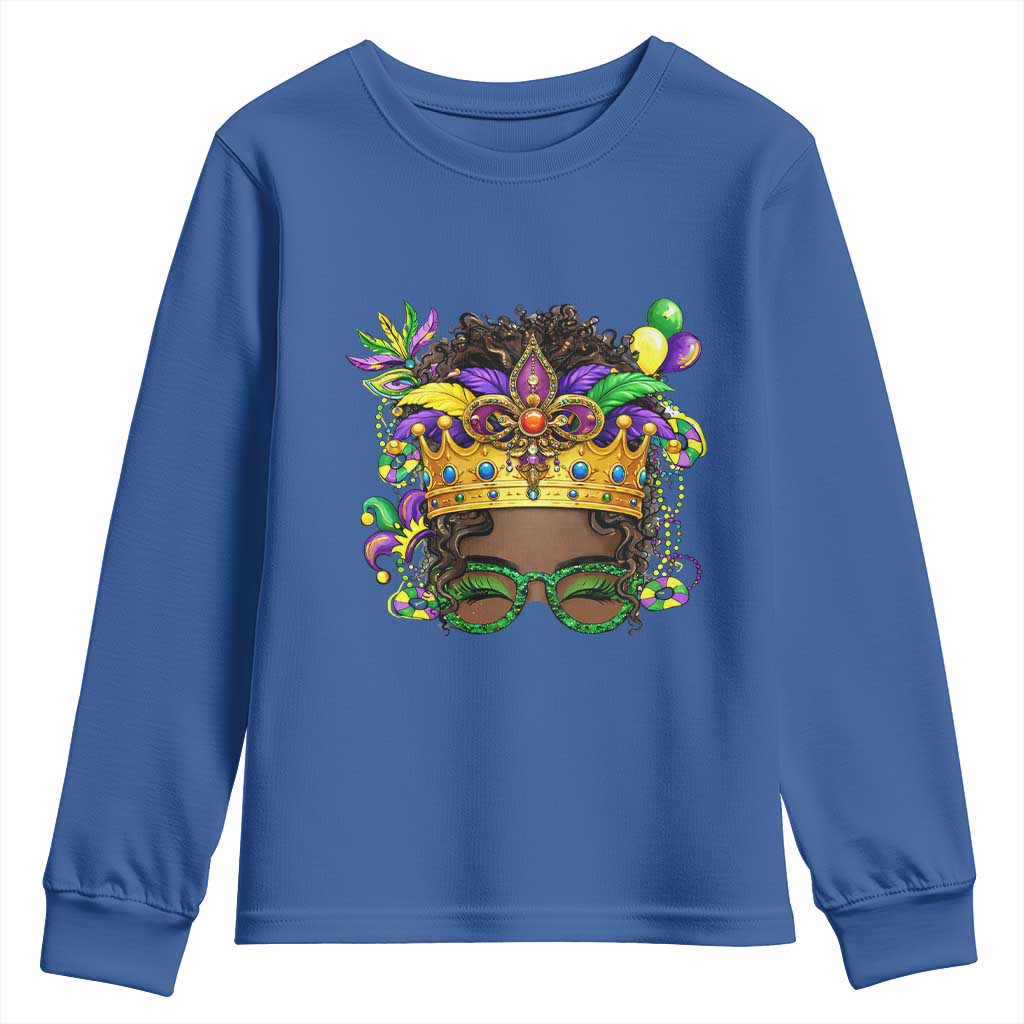 Mardi Gras Queen Youth Sweatshirt Messy Pun Carnival Party