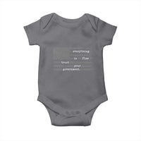 Everything is Fine Trust Your Government Baby Onesie Funny Political Sarcastic American Flag