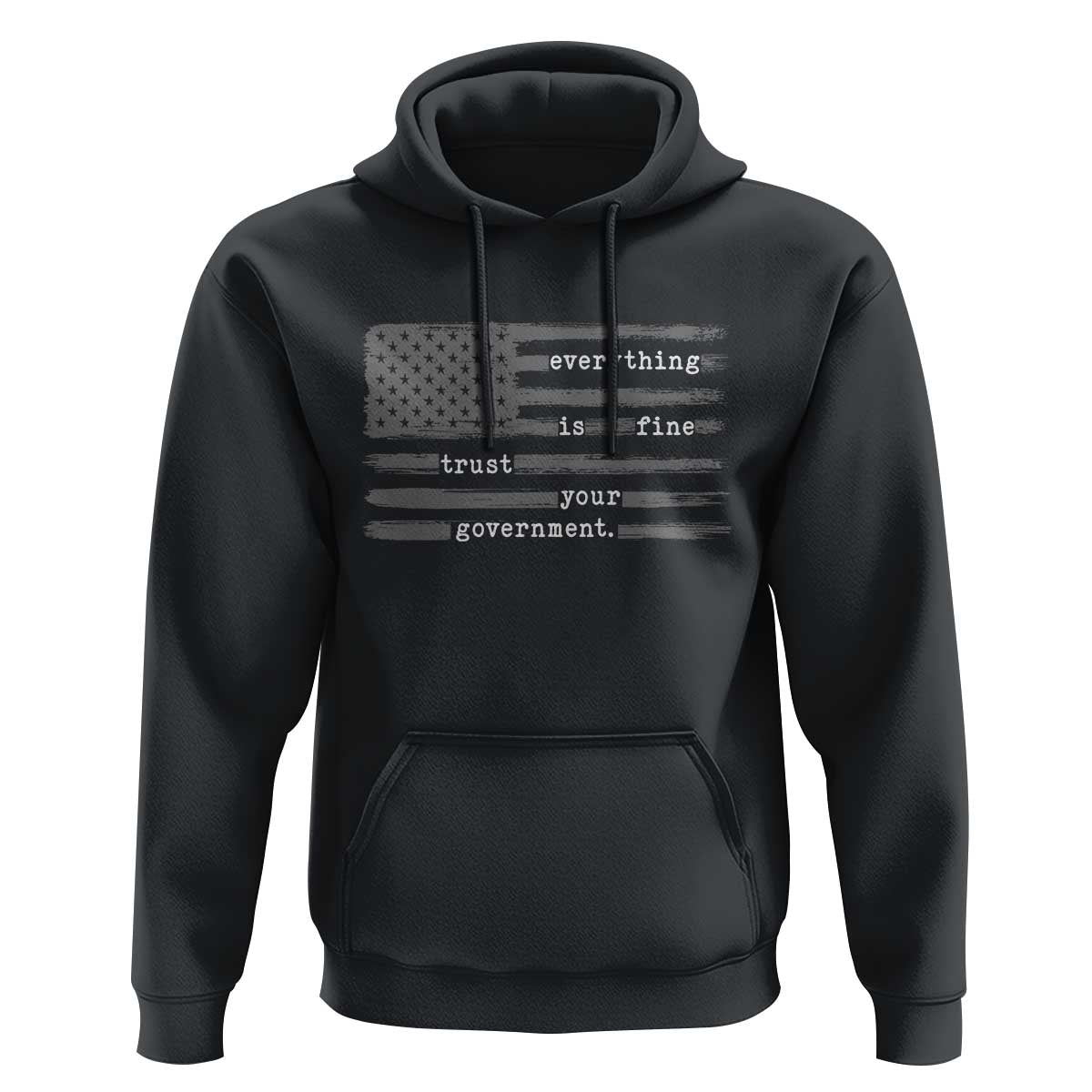 Everything is Fine Trust Your Government Hoodie Funny Political Sarcastic American Flag