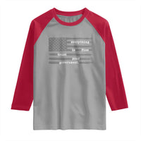 Everything is Fine Trust Your Government Raglan Shirt Funny Political Sarcastic American Flag