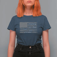 Everything is Fine Trust Your Government T Shirt For Women Funny Political Sarcastic American Flag
