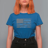 Everything is Fine Trust Your Government T Shirt For Women Funny Political Sarcastic American Flag