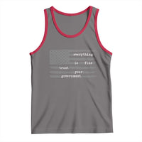 Everything is Fine Trust Your Government Tank Top Funny Political Sarcastic American Flag