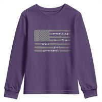 Everything is Fine Trust Your Government Youth Sweatshirt Funny Political Sarcastic American Flag