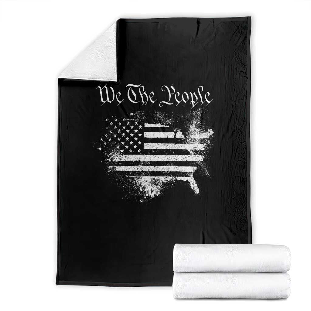 We The People Throw Blanket Vintage Grunge American Flag 4th of July 1776