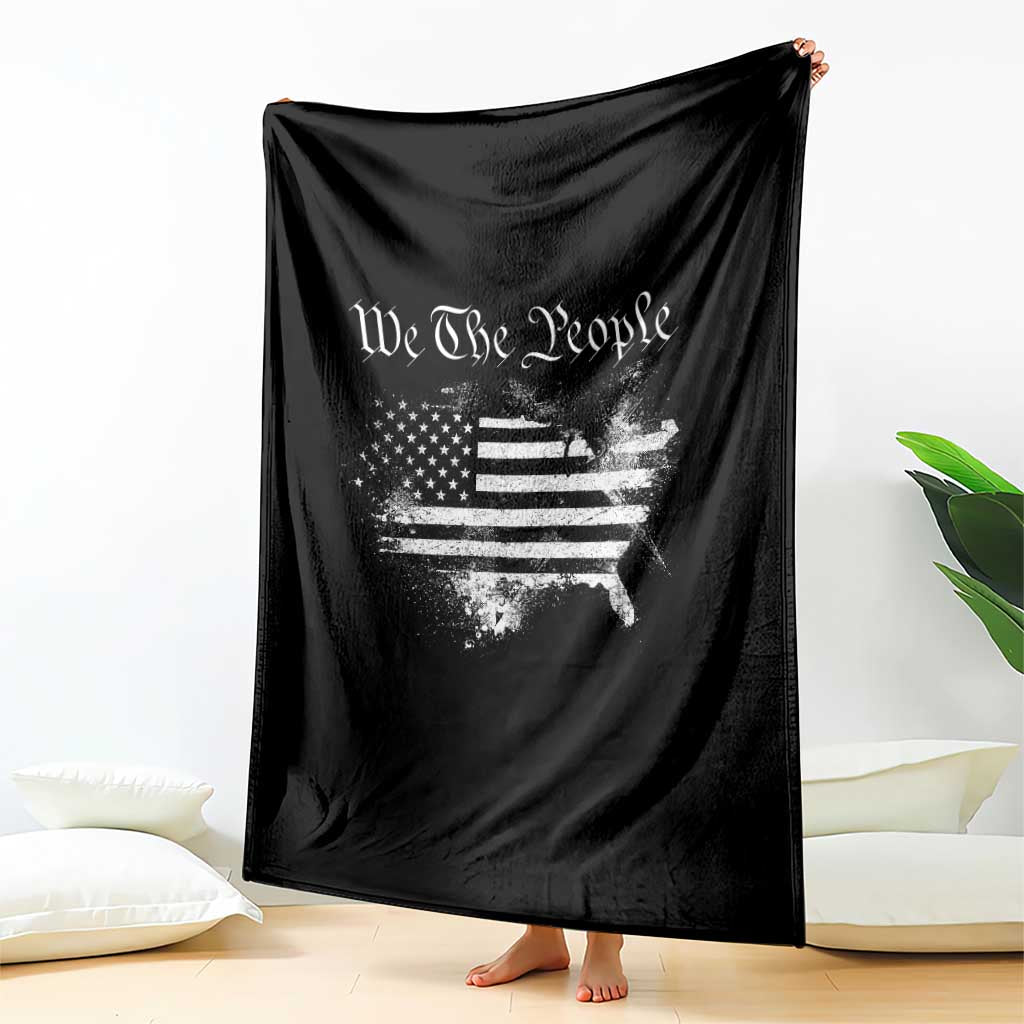 We The People Throw Blanket Vintage Grunge American Flag 4th of July 1776