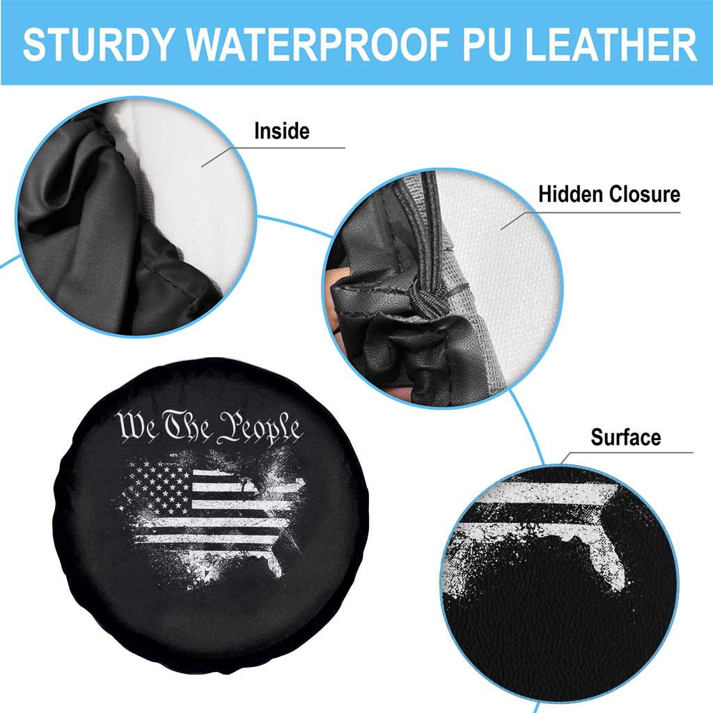 We The People Spare Tire Cover Vintage Grunge American Flag 4th of July 1776