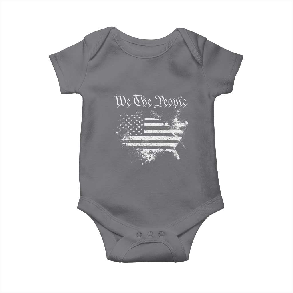 We The People Baby Onesie Vintage Grunge American Flag 4th of July 1776