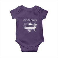 We The People Baby Onesie Vintage Grunge American Flag 4th of July 1776