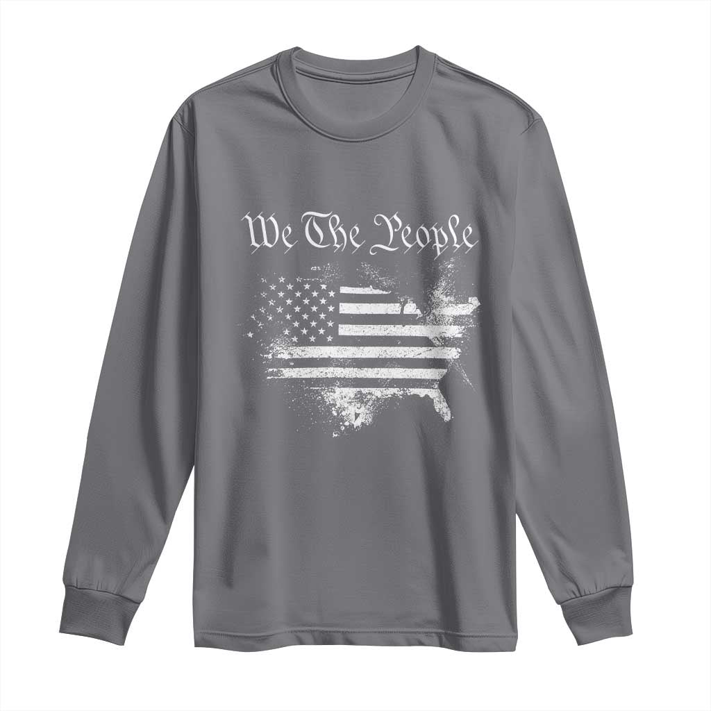 We The People Long Sleeve Shirt Vintage Grunge American Flag 4th of July 1776