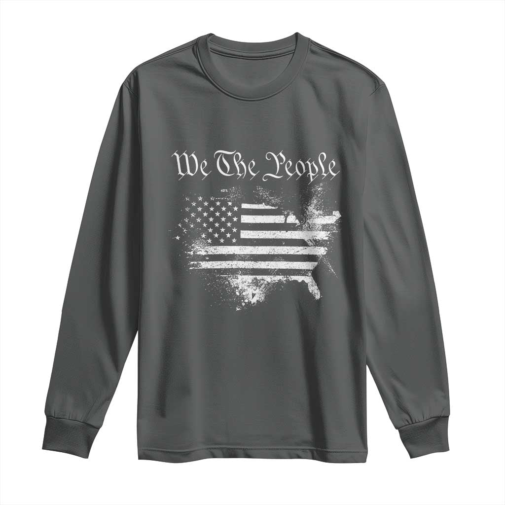 We The People Long Sleeve Shirt Vintage Grunge American Flag 4th of July 1776