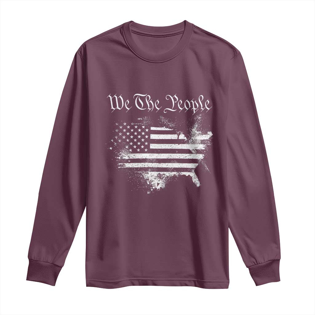 We The People Long Sleeve Shirt Vintage Grunge American Flag 4th of July 1776