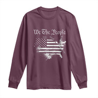 We The People Long Sleeve Shirt Vintage Grunge American Flag 4th of July 1776