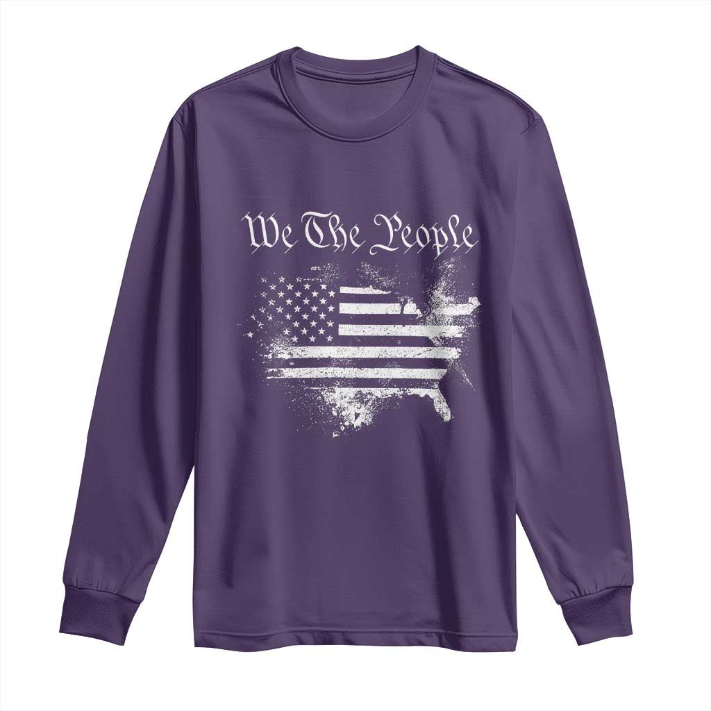 We The People Long Sleeve Shirt Vintage Grunge American Flag 4th of July 1776
