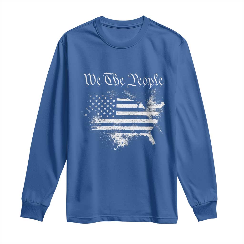 We The People Long Sleeve Shirt Vintage Grunge American Flag 4th of July 1776