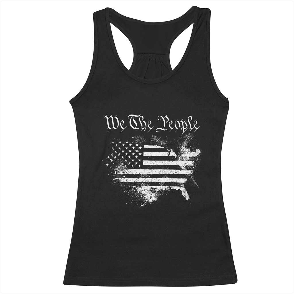 We The People Racerback Tank Top Vintage Grunge American Flag 4th of July 1776