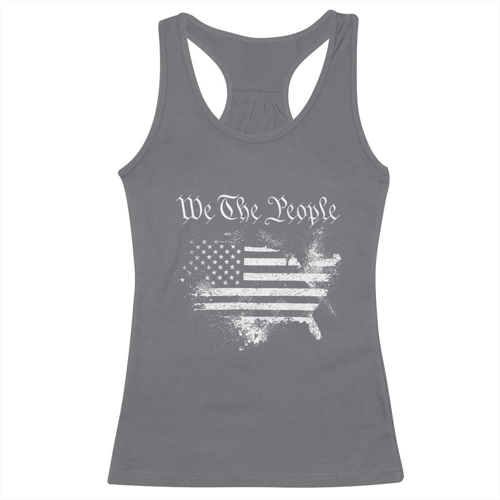We The People Racerback Tank Top Vintage Grunge American Flag 4th of July 1776