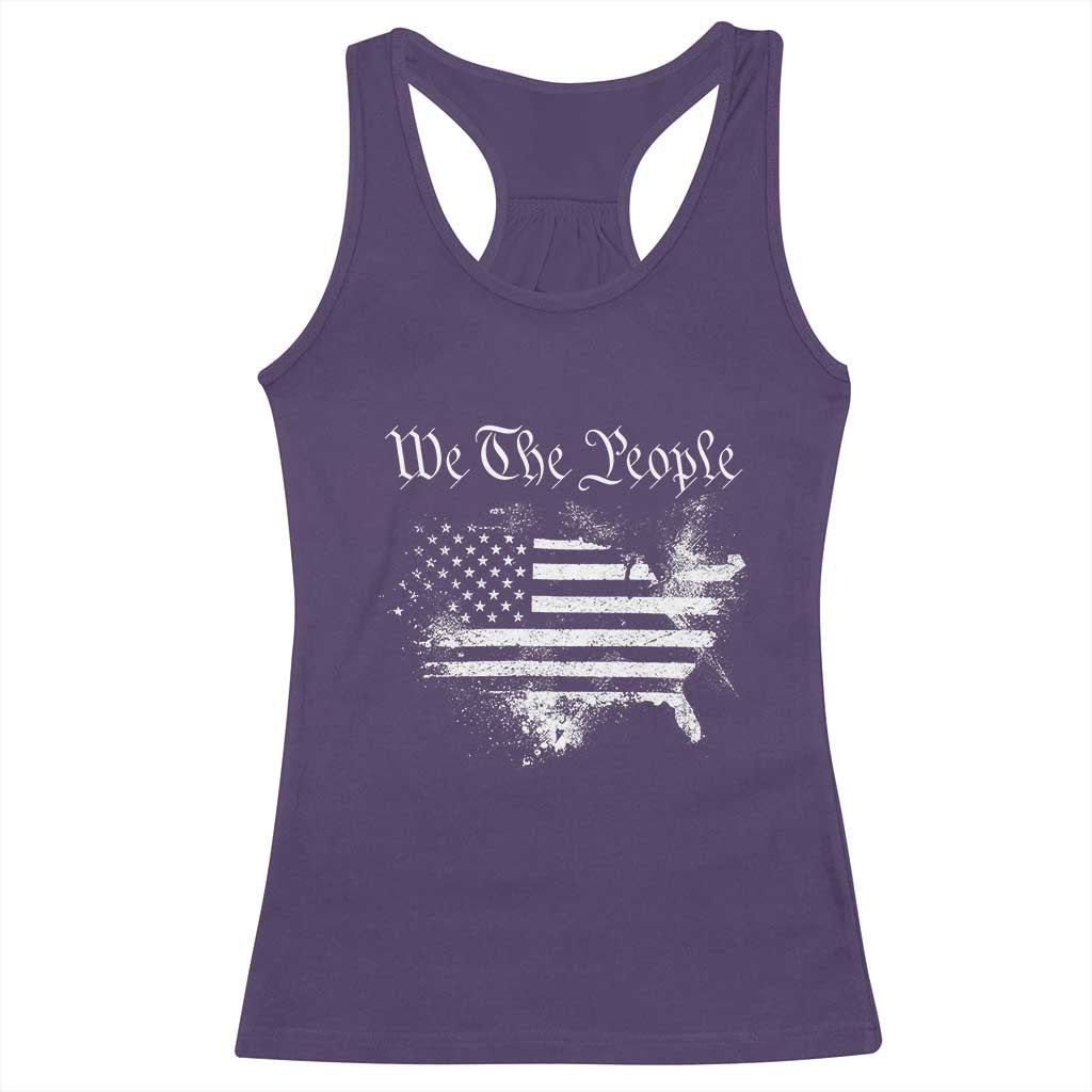 We The People Racerback Tank Top Vintage Grunge American Flag 4th of July 1776
