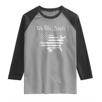We The People Raglan Shirt Vintage Grunge American Flag 4th of July 1776