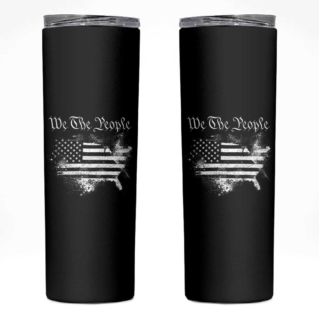 We The People Skinny Tumbler Vintage Grunge American Flag 4th of July 1776