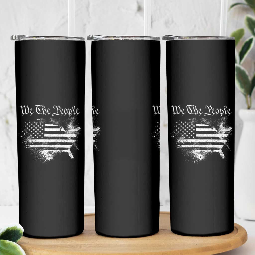 We The People Skinny Tumbler Vintage Grunge American Flag 4th of July 1776