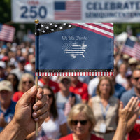 We The People Patriotic Handheld Flag Vintage Grunge American Flag 4th of July 1776