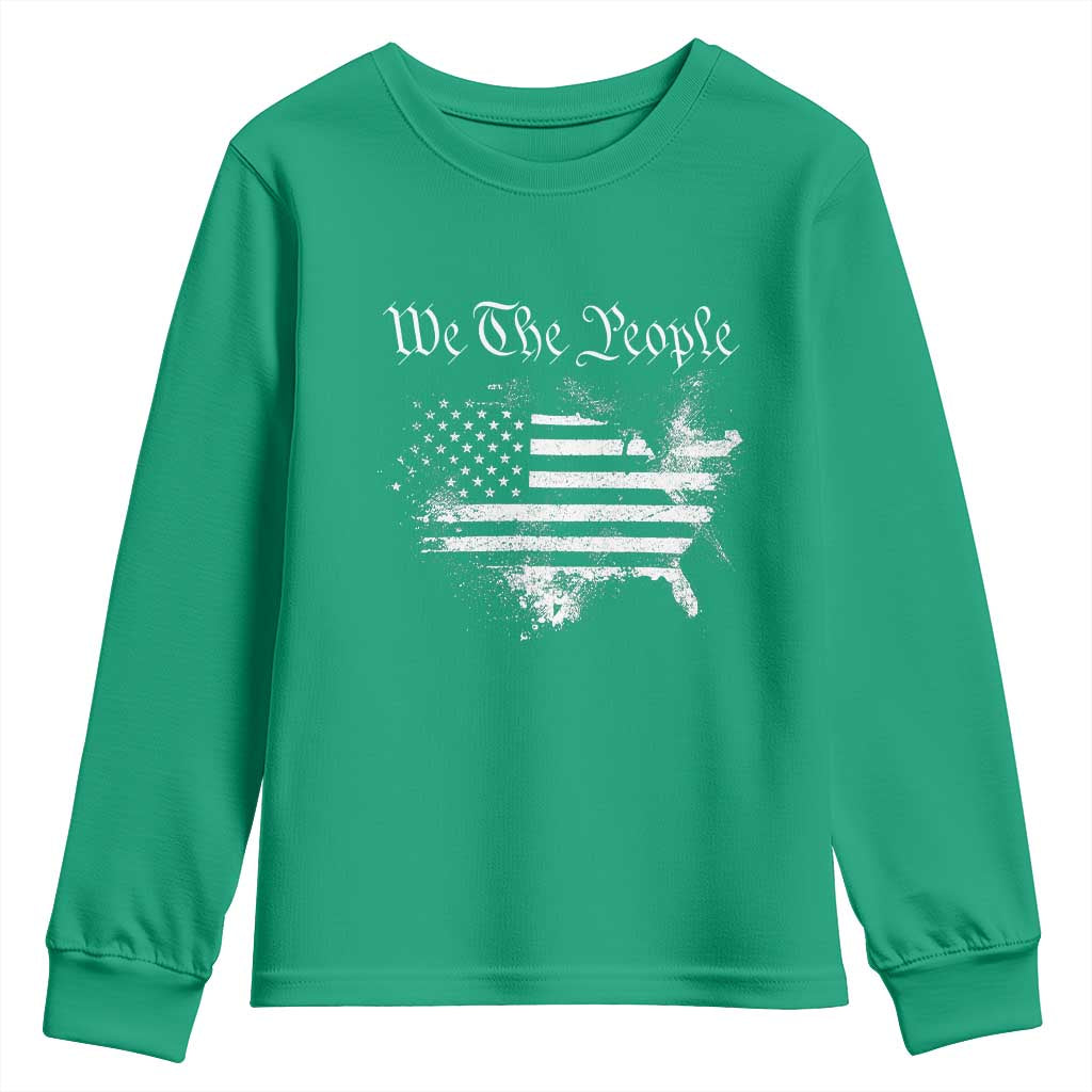 We The People Youth Sweatshirt Vintage Grunge American Flag 4th of July 1776
