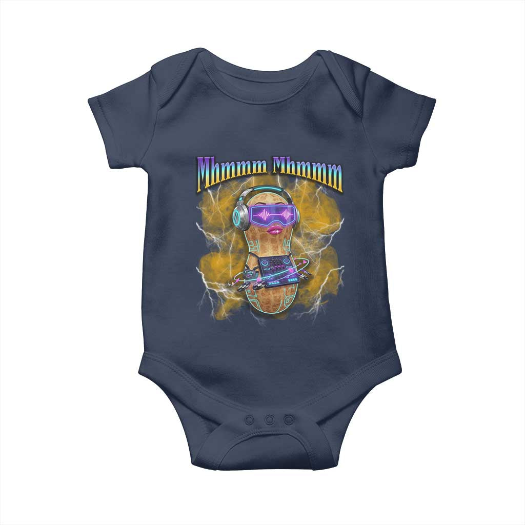 Funny Burnt Peanut Goop Baby Onesie DJ Music Meme