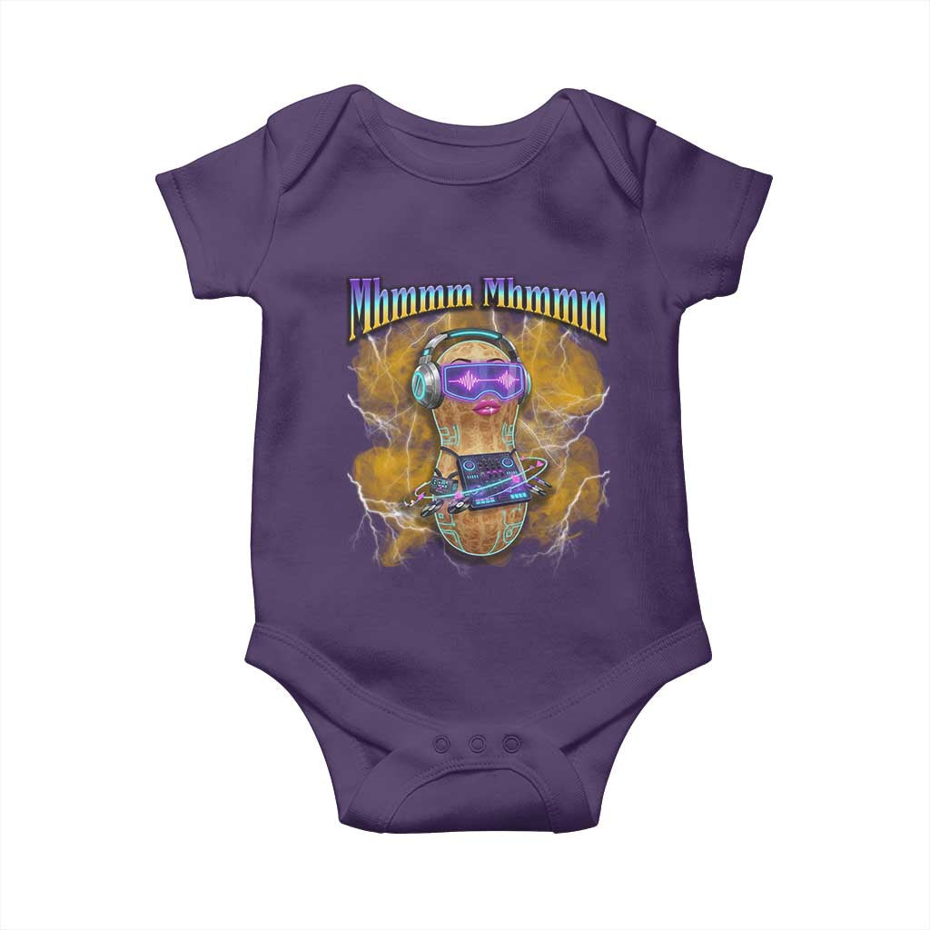 Funny Burnt Peanut Goop Baby Onesie DJ Music Meme