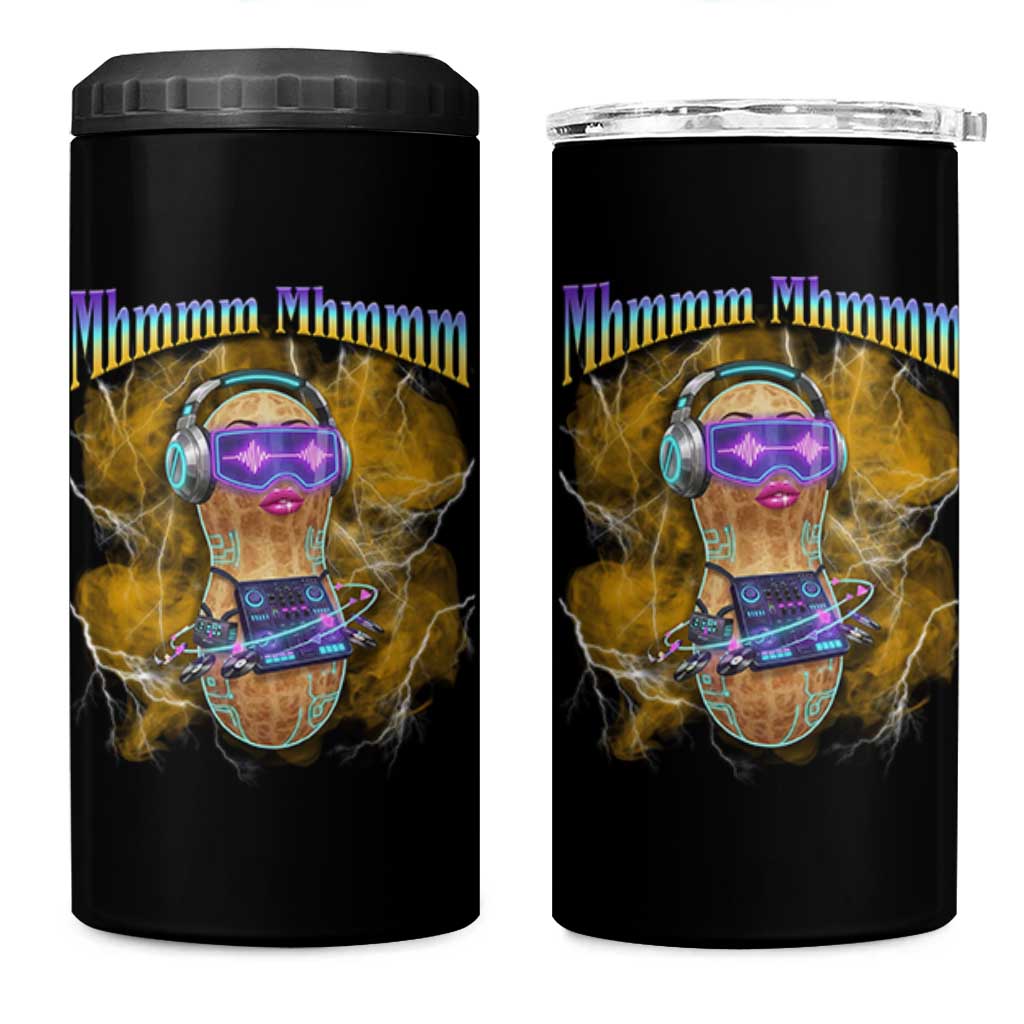 Funny Burnt Peanut Goop 4 in 1 Can Cooler Tumbler DJ Music Meme